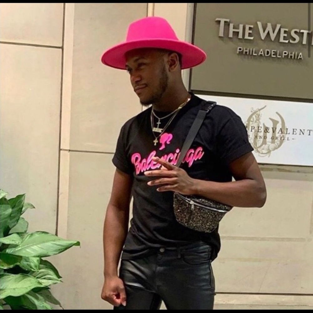 HOT PINK Felt Panama wide Fedora - Picture 3 of 9